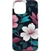 Floral Aesthetic Flower Botanical Gifts Custodia per iPhone 13 Pro Max Fiori Notturni Rosa Bianco Floreale