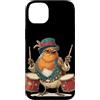 Rocking Robin Bird Outfit Custodia per iPhone 14 Plus Grazioso costume da pettirosso con cappello e tamburi