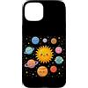 Solar System Astronomy Space Science Pla Custodia per iPhone 15 Plus Sole Pianeti Sistema Solare Astronomia Spazio Galassia Scienza Bambini