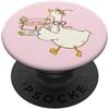 Coquette Book Lover Pink Bow Cute Trendy Coquette Book Lover Bow Pink Duck Goose Reader Bookworm PopSockets PopGrip Adesivo