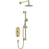 Bristan Kit doccia termostatico a clessidra con due uscite, tecnologia Safe Touch, finitura in ottone spazzolato
