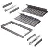Emuca - Kit di cassetto porta-scarpe estraibile per armadi Quartz, regolabile, modulo 800mm, Acciaio, alluminio e plastica, Titanio