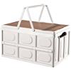 WELL HOME MOBILIARIO & DECORACIÓN Well Home - Scatola portaoggetti pieghevole, colore bianco, con coperchio, effetto legno, 42,5 x 30 x 24 cm