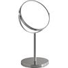 Gedy Anna, Specchio Ingranditore e Non, Fattore di Ingrandimento 5x Bifacciale, da Tavolo, Senza Luce, Realizzato in Metallo Finitura Cromato, Diametro Specchio 16,3 cm Girevole a 360°