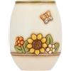 THUN - C2293H90 Linea Country - Vaso Fiori da Interno, Ceramica, Bianco con Fiori Multicolore e Farfalla, Grande 20.1 x 21.7 x 26.2 cm