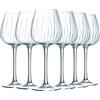 Cristal d'Arques Swirly Calice Vino Rosso 47cl Set 6 | Cristallino, calice a stelo per vino rosso, lavabile in lavastoviglie, prodotto in Francia