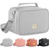 Umami Borsa Termica Piccola in Pelle Vegana, Isolata, Pieghevole, 4L, Nero | 4L, isolata, resistente agli schizzi, tracolla removibile, pieghevole, per ufficio, picnic, viaggi, Grigio Freddo