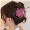 Cybche Boho Grande Fiore Capelli Artigli Clip Rosa Tessuto Clip Capelli Spessi Nonslip Forte Tenuta Artiglio Clip Carino Acrilico Grande Floreale Artiglio Capelli Clip Accessori Per Donne Copricapo
