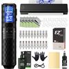 EZTAT2 Stampante Stencil Tattoo Kit - Macchinetta per Tatuaggi Kit Completo con Stampante Tattoo Stencil, 6 Corse 2.5-4.8mm Macchinetta Tatuaggi, 20Pz Aghi Tattoo per Principianti e Artisti