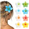 HOCHASOIN 8 Pezzi Fermagli per Capelli a Fiore, Clip Artiglio Hawaiano in Plastica, Accessori Capelli per Donne, Ragazze e Adolescenti, Colorati e Antiscivolo, Ideali per Vacanze Estive e Uso Quotidiano