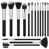 MELLIEX Pennelli da Trucco, 15 Pezzi Professionali Set di Pennelli Make Up per Applicazione di Fondotinta, Fard, Trucco per le Sopracciglia, Gli Occhi, Ombretto