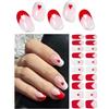 Wahrshei Unghie Gel Adesive UV | Cuore rosso francese Smalto Adesivo Gel UV | 20 PCS Pellicola per Unghie Autoadesiva | Adesivi per unghie in gel, Impacchi di Smalto Gel per Unghie