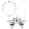COACOM 1 Cerchietto In Argento A Doppio Strato Di Sole, Stella E Luna, 1 Adesivo Per Il Viso A Stella E 1 Catena Di Strass E Luna, Abito Da Festa, Adatto Per Abiti A Tema.
