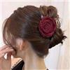 Cybche Boho Grande Fiore Capelli Artigli Clip Rosso Tessuto Rosa Clip Capelli Spessi Antiscivolo Forte Tenuta Artiglio Clip Carino Acrilico Grande Floreale Artiglio Capelli Clip Accessori Per Donne