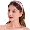 ZLYC Fasce per capelli in seta di gelso, da donna, senza denti, anti-mal di testa, antiscivolo, per la cura della pelle, trucco, uso quotidiano, tinta unita, viola chiaro