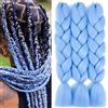 PORSMEER Extension parrucche accessori Treccie Africane Extension 24, 3 pezzi Ombre Kanekalon Jumbo Treccia Capelli treccia di scatola Per Crochet Twist Intrecciare I Capelli Blu bambino