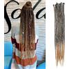 Generic 20 Dreadlocks Estensioni Single Ended 15 Strands/Packs 1B/Honey Brown Soft Sintetico Faux Dreads Reggae Crochet Braided Dread Estensioni 1B/27