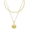 Purelei Molokai - Set di 2 collane da donna a strati con catena Ilalo Choker & Sun, in acciaio inox, impermeabile, regolabile 35-55 cm, oro, argento/oro rosa, ispirato alle Hawaii, Eine Grösse