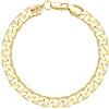 DJADEE Bracciale da uomo in oro 24 carati, impermeabile, punzonato 24 carati, regalo per uomini e ragazzi, bracciale piatto da uomo, larghezza 8 mm, lunghezza 18-23 cm, gold