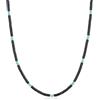 COAI Collana Uomo Stile Boho Surfista con Perline Heishi Onice Nero e Turchese Sintetico, Collana Estiva Uomo, Lunghezza 50+5cm, Chiusura Acciaio Inox