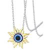 Silvora Stapelbare Evil Eye Halskette für Damen Frauen 925 Silber Sonne Böser Augen