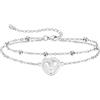 Jbniuay Cavigliera da donna in argento sterling 925 - Infinity cuore - Cavigliera da donna - Cavigliera regolabile 23 + 5 cm - Regali per donne/ragazze/mamma, Eine Grösse, Argento sterling, 0