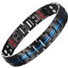 MagEnergy Braccialetti magnetici da uomo in acciaio al titanio, 4 elementi, doppia fila ultra resistenti, magnetici, con strumento di rimozione delle maglie regolabili, confezione regalo (uno blu-4)