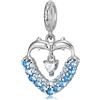 LES FOLIES DI PAOLA GRIECO Charm Delfini a Cuore Bacio Amore ciondolo pendente in argento 925 - Les Folies per Pandora
