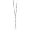 SHALOM - Collana Rosario Con Grani Sfaccettati In Argento 925 Rodiato Lunghezza 67 Cm