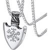 FaithHeart Bussola Vichinga Collana Acciaio Uomo Ancora Collana Nautico Direzione Guida Talismano Collana Amuleto Modello Tridimensionale con Catena di Grano 55+5 CM