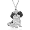 TANGPOET Corgi/Cocker Spaniel/Boxer/Chihuahua Ketter per donna e ragazza, in argento 925 con zirconi, ciondolo per cuccioli, regalo per gli amanti dei cani, mamma con catena da 20 + 2