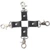 Generico Cinghie di Contenimento in Pelle Cross Design Nero con Moschettoni in Metallo