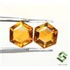 SBI Gems 5x5 MM Naturale Citrino Decorato Stella Taglio Forma Paio 0.97 Cts Slegato Gemma