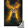 GJDNEAAKL Puzzle Cervo di Fuoco Mitico Cartone Riciclato Adulti Gioco Educativo Decorazione Murale Regalo Inaugurazione Casa 70x50cm 1000pz