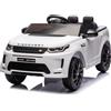 LALAHO Mcchina Elettrica Per Bambini LAND ROVER Discovery Sport 12V con Doppi Motori, 3-5km/h Auto Elettrica per Bambini 3-5 Anni, Sospensioni, MP3, Telecomando (Bianco)