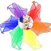 FUKPO 6 Pezzi Foulard Giocoleria Set, Sciarpe di Giocoleria Colorati Foulard da Danza Seta Fazzoletti per Bambini Festa Spettacolo(Rosso, Verde, Giallo, Viola, Arancione, Blu)