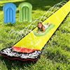 PLLYPE 15.8 ft/480 cm Tappeto Scivolo Acqua Piscina con 2 Bodyboards, Scivolo Acquatico Giardino, Scivolo per Piscina Fuori Terra per Giardino, Spiaggia, Attività Acquatiche all'aperto(Giallo) Giochi e gioca