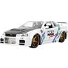 Jada Toys JDM Tuners 1:24 pressofuso 2002 Nissan Skyline GT-R (R34), porte apribili, interni dettagliati, pneumatici in gomma, da collezione, per età 8+ (bianco lucido)