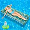 Aurihxus Materassino gonfiabile per piscina, per adulti, con poggiatesta, con 21 fori, per spiaggia, estate, feste acquatiche, accessori per piscina, 180 x 86 cm (verde)