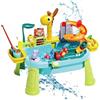 Generic Tavolo da Gioco Acquatico Giraffe - Giocattolo Interattivo con attività di Spruzzi di Rubinetto, Stazione 'Acqua per L'apprendimento Sensoriale, Set da Gioco Portatile All'aperto | Adatto Ai Bambi