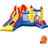 Ballsea Castello gonfiabile con scivolo, parco giochi per interni ed esterni, certificato di sicurezza, diverse aree di gioco, 3-10 anni, 375x305x195 cm (con ventola)