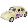 Toi-Toys Volkswagen Beetle Käfer Flower Power Hippy VW modello auto in metallo con motore di ritiro modello auto giocattolo auto 4 varianti 73 (crema/love)