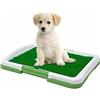DISCORAMA LETTIERA WC PER CANI E GATTI CUCCIOLI CON ERBA SINTETICA ASSORBIMENTO A TRE STRATI, LETTIERA TOILETTE LAVABILE 47 X 34 X 6 CM - DISCORAMA®