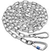 Furggis Catena per cani resistente per guinzaglio in metallo da 5 m, a prova di masticazione, guinzaglio lungo per esterni con forte gancio girevole, runner per cani all'aperto per campeggio, cavo per legare