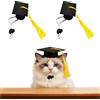 XULIDEONG Cappello di Laurea Piccolo, 2 Pezzi Mini Cappello Laurea Decorazione, Mini Graduation Hat, Graduation Cap con Nappe, Regolabile, Decorazione per Feste, per Animali di Piccola Taglia (A)