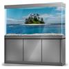 LYYAB Adesivo per sfondo acquario, isola tropicale, autoadesivo, per terrario e rettili, poster decorativo (80 x 40 cm)