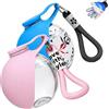 Generico Borraccia per Cani Portatile e Compatta - Bottiglia in Acciaio per Cani in Acciaio Inox da 285ml con Ciotola Pieghevole in Silicone Anti-Goccia (Rosa C+Blu D 545ml-Trasparente)
