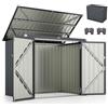 RELAX4LIFE Casetta per Spazzatura Esterna Bloccabile 1,51㎡ 172X100X129CM in Metallo Zincato con Doppie Aperture，2 Porte, Coperchio Apribile (GRIGIO)