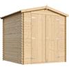 TIMBELA M311C1+M311G Casetta da Giardino in Legno 3,53 m², Capanno da Giardino per Esterno con Pareti da 19 mm, Casetta in Legno per Attrezzi e Biciclette con Pavimento Impregnato