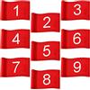 Riakrum 9 bandiere da golf per cortile bandiere da golf con tubo inserito 1-9 in nylon mettendo bandiere verdi 22 x 14 cm bandiera da golf numerata per cortile interno esterno cortile pratica giardino